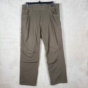 Kühl Deceptr Hiking Pants Mens 38x32 Brown Nylon Spandex Contrast Stitch Utility